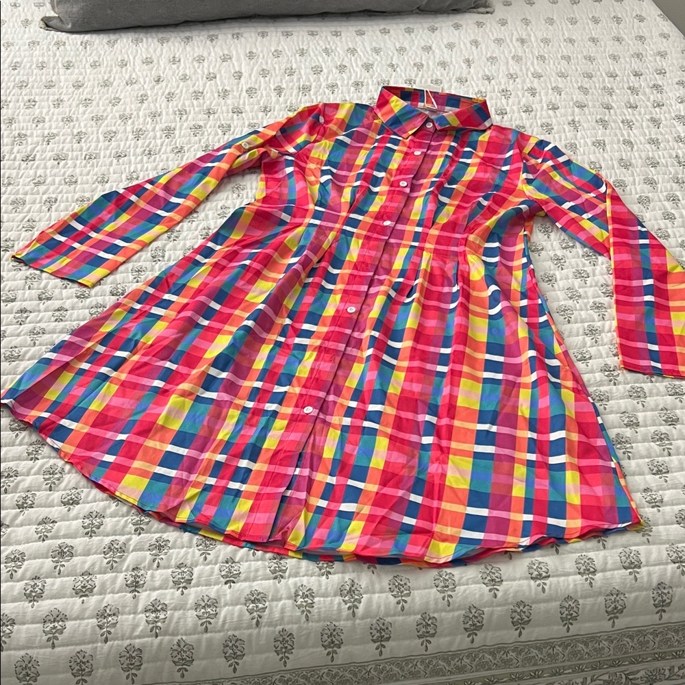Colorful Plaid Midi Dress